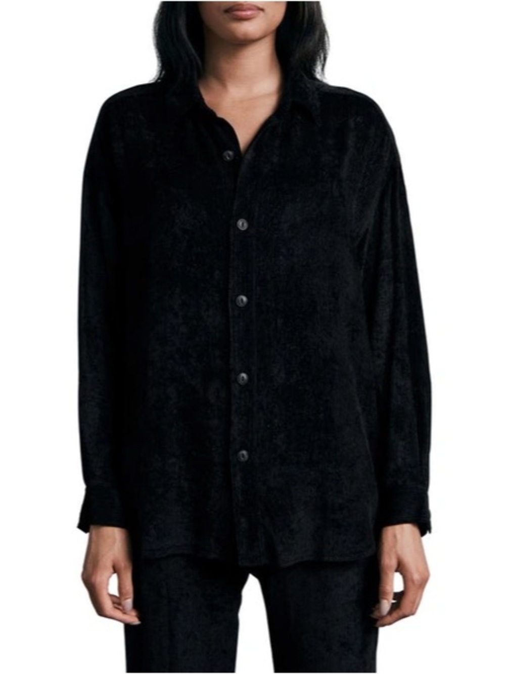 Rag & Bone Black Corduroy Button Up Long Sleeve Shirt